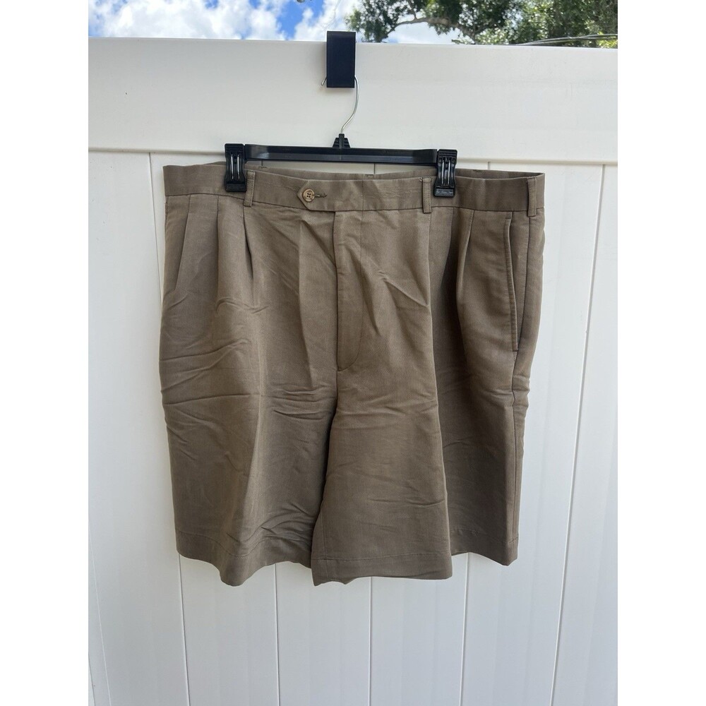 Conte di Milano Pleated Preppy Bermuda Men's Shorts sz 42 Olive Green